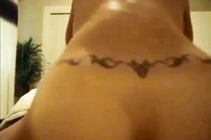 Tattooed svelte and voracious black cock sluts of my buddy was jerking off and riding him