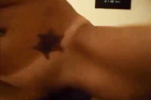 Tattooed svelte and voracious black cock sluts of my buddy was jerking off and riding him