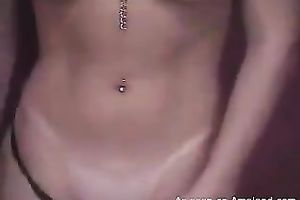 Amateur sexy chick with large boobies masturbates and shows off