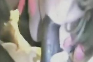 White slut sucks my BBC with great enthusiasm and unbridled excitement