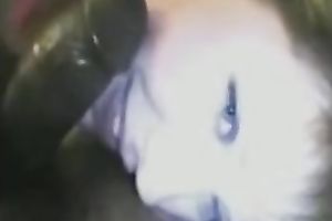 White slut sucks my BBC with great enthusiasm and unbridled excitement