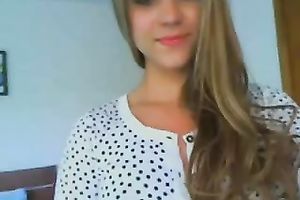 Light haired nasty cute legal age teenager happy with love melons a bit on webcam
