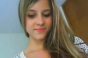 Light haired nasty cute legal age teenager happy with love melons a bit on webcam