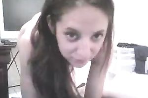 Dark haired svelte cute GF of my buddy is addicted to oral pleasure workout