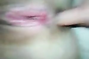 Moist finger of mine disappears in the depths of my girl's chocolate hole