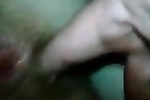 Moist finger of mine disappears in the depths of my girl's chocolate hole