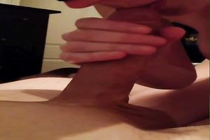 Blindfolded white girlfriend gives sloppy head on POV tape