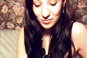 Awesome skinny and leggy dark brown chick went solo and masurbated on couch