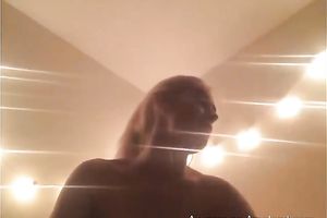 Adorable blond dilettante sweetheart fingering her love tunnel on web camera