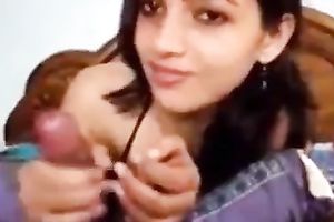 Attractive co-worker engulfing my large shlong deepthroat in non-professional episode