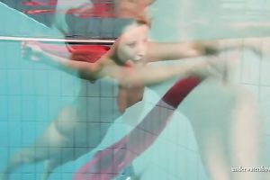 Hot redhead legal age teenager cutie underwater looks totally mindblowing