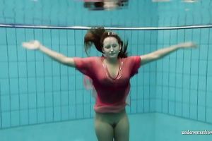 Hot redhead legal age teenager cutie underwater looks totally mindblowing