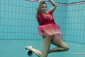 Hot redhead legal age teenager cutie underwater looks totally mindblowing