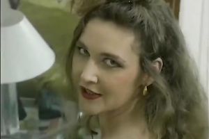 Svelte brunette hair indecent slut rubs her soaked muff with vibrator