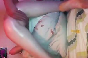 Lubricated small white arse of my sweetheart stretched from behind