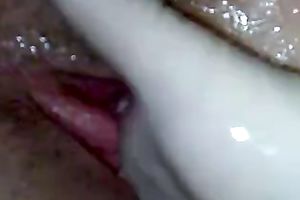 Fisted in her recent and all moist itchy bawdy cleft using gloves