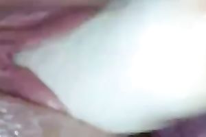 Fisted in her recent and all moist itchy bawdy cleft using gloves