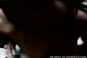 Incredible juvenile brunette exotic GF giving a oral-job and breastfuck