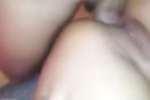 Stretching Gf's constricted butthole in a missionary position