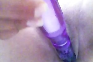 My ally playing with purple rabbit sex tool toy closeup movie scene