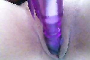 My ally playing with purple rabbit sex tool toy closeup movie scene