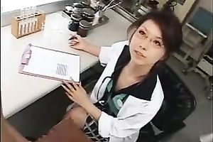 Horny Asian Italian office doxy getting lascivious at work