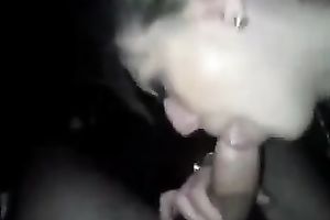 Seductive blond slutwife engulfing large ramrod deepthroat