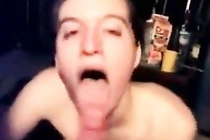 Amateur hawt brunette hair mother I'd like to fuck was teasing my favourable ally with a BJ
