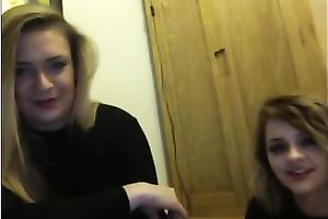 Two spoiled British legal age teenager showing their boobies on cam