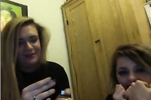 Two spoiled British legal age teenager showing their boobies on cam