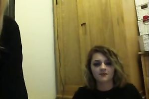 Two spoiled British legal age teenager showing their boobies on cam
