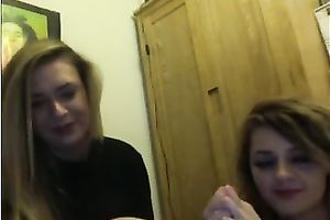 Two spoiled British legal age teenager showing their boobies on cam