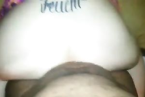 Tattooed pale skin chunky ass pounded from behind on web camera