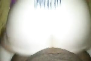 Tattooed pale skin chunky ass pounded from behind on web camera