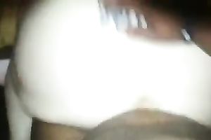 Tattooed pale skin chunky ass pounded from behind on web camera