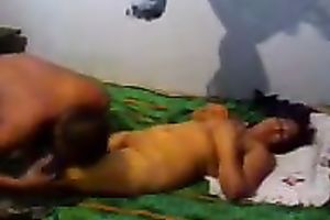 Dark skin Srilankan spouse eats his obese wife on the ottoman