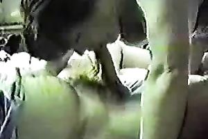 Beautiful and fat Mexican brunette giving oral-job