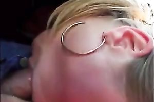 Light haired perverted amateur girlie sucks sloppy wang of my buddy