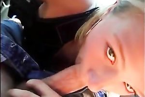 Light haired perverted amateur girlie sucks sloppy wang of my buddy