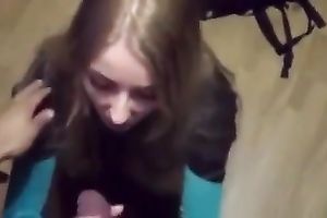 Nerdy light haired sweet cute gal was blowing rock hard jock