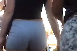 This nice-looking sweetheart in short shorts has a million dollar a-hole