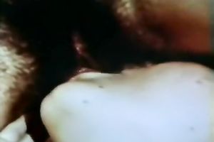 Two studs satisfying slim white whore with bushy cum-hole