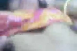 Giggling quite charming and natural Hindu brunette hair flashes her boobies