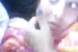 Giggling quite charming and natural Hindu brunette hair flashes her boobies