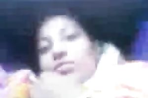 Giggling quite charming and natural Hindu brunette hair flashes her boobies