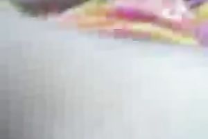 Giggling quite charming and natural Hindu brunette hair flashes her boobies