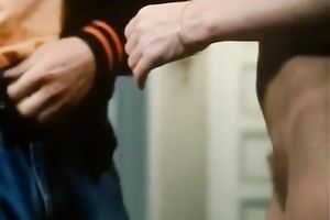 Spunky and breathtaking golden-haired looks outstanding in reverse cowgirl position