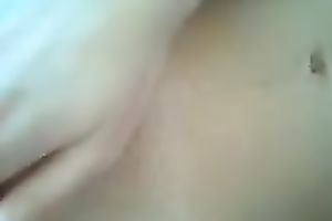 Beautiful bald pink vagina is still dry but getting warm
