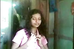 Cute shaggy haired Desi gal flashed her meatballs during the time that stripping on camera