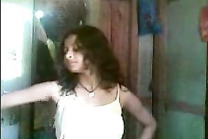 Cute shaggy haired Desi gal flashed her meatballs during the time that stripping on camera